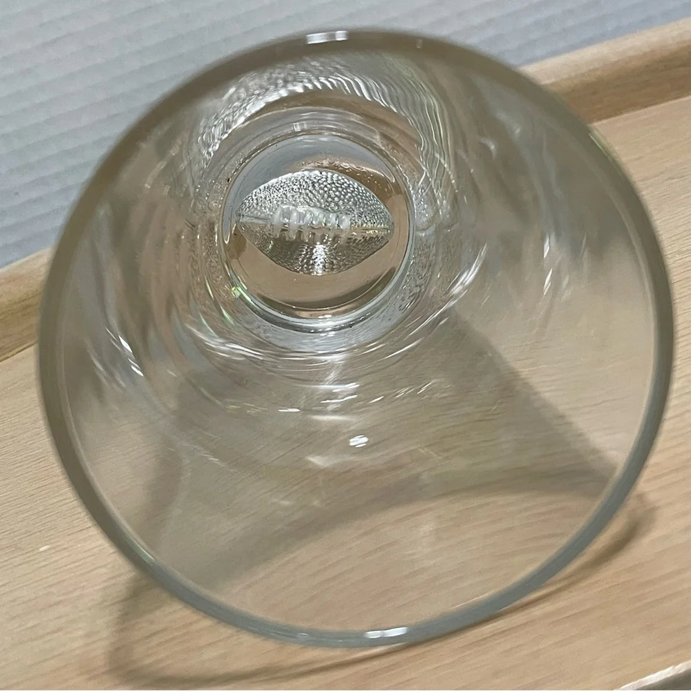 Football Embossed Pilsner Beer Glass Clear Beverage Tumbler Heavy Bottom Barware
